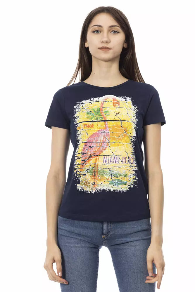 T-shirt à manches courtes et col rond Trussardi Action Chic bleu