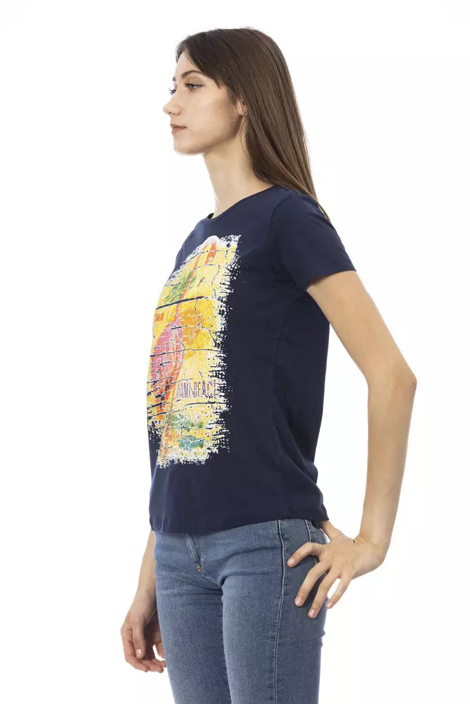 T-shirt à manches courtes et col rond Trussardi Action Chic bleu