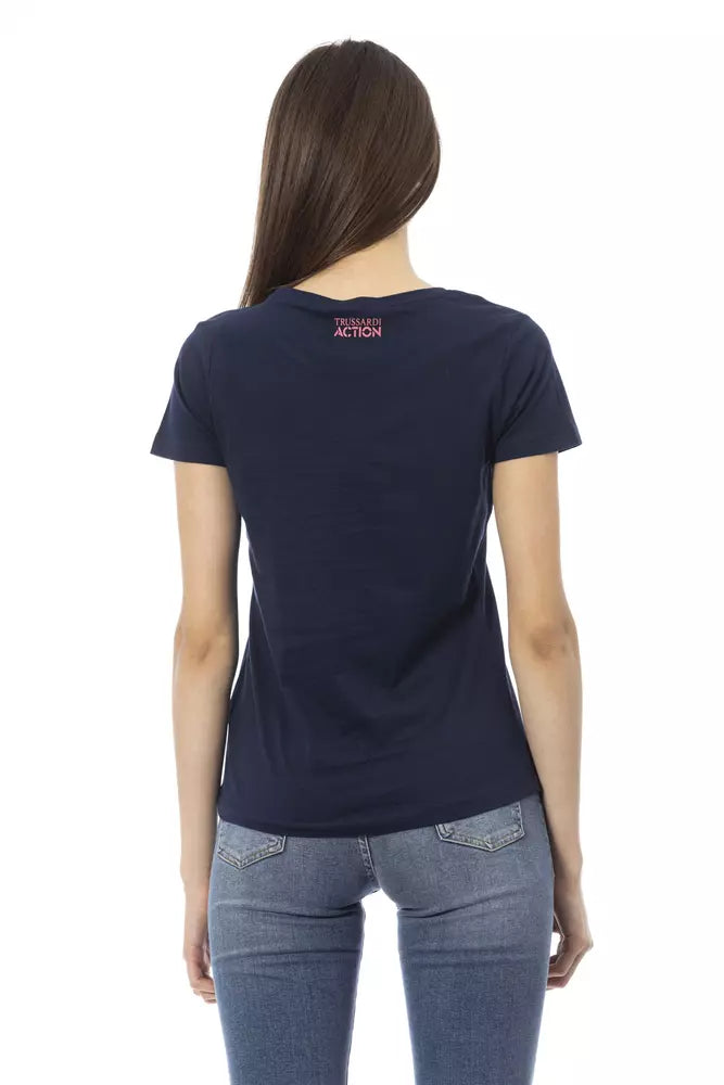 T-shirt à manches courtes et col rond Trussardi Action Chic bleu