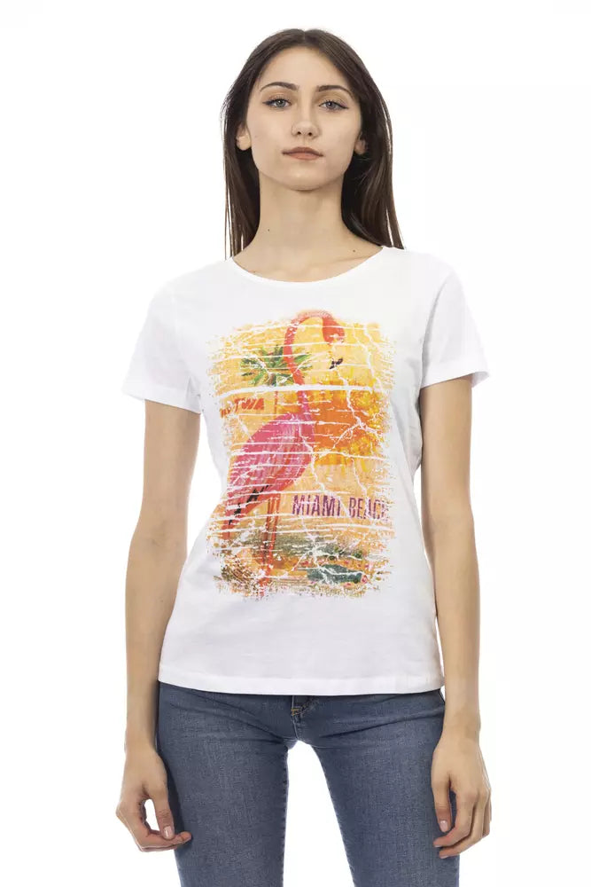 T-shirt blanc Trussardi Action Chic avec une touche graphique