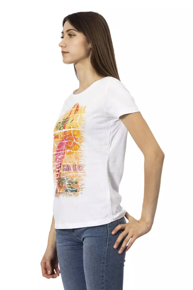 T-shirt blanc Trussardi Action Chic avec une touche graphique