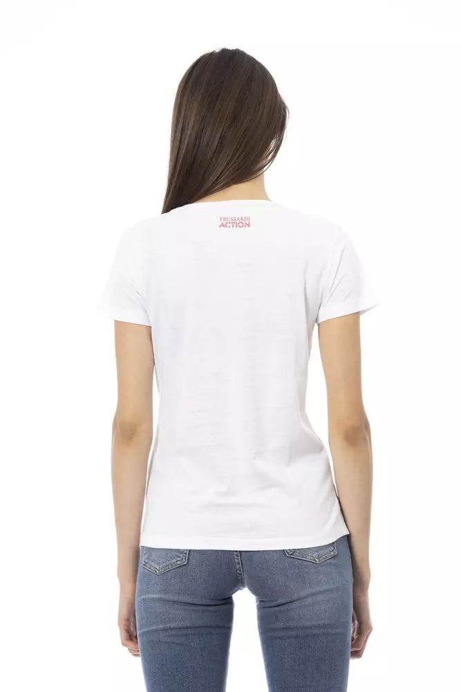 T-shirt blanc Trussardi Action Chic avec une touche graphique