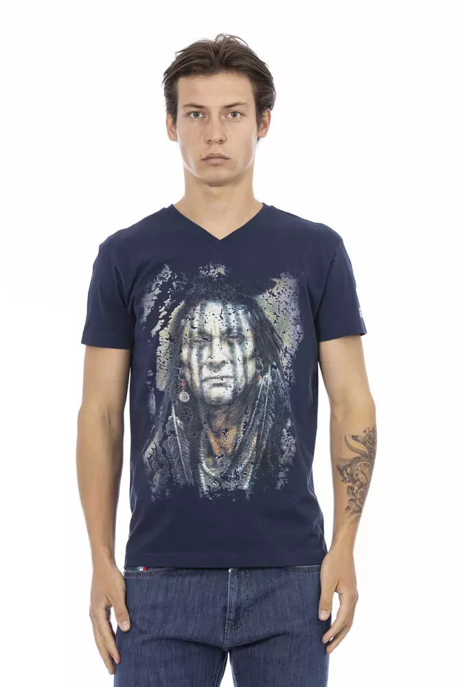 T-shirt Trussardi Action en coton bleu pour homme