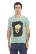 T-shirt col V Trussardi Action en coton vert pour homme