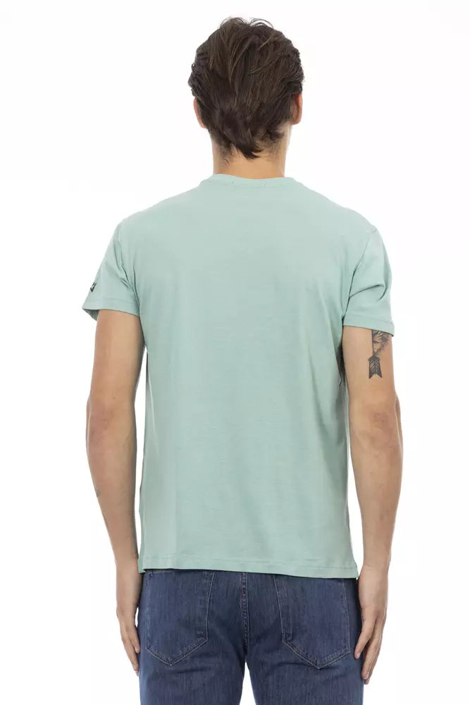 T-shirt col V Trussardi Action en coton vert pour homme