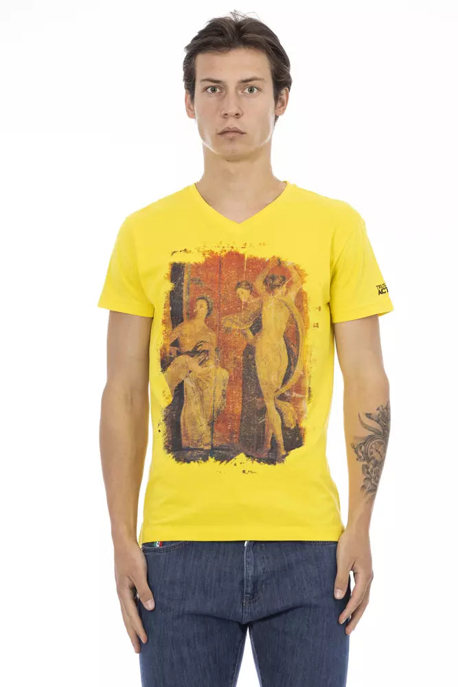 T-shirt Trussardi Action en coton jaune pour homme