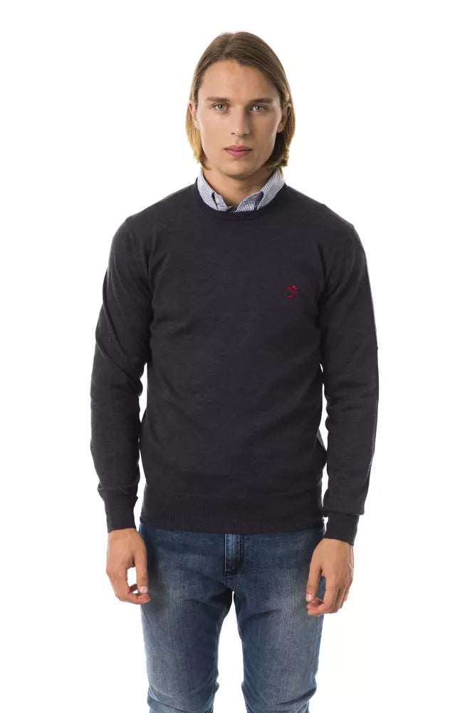 Uominitaliani Pull homme en laine mérinos gris