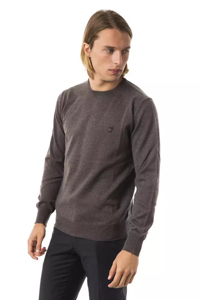 Uominitaliani Pull homme en laine mérinos gris