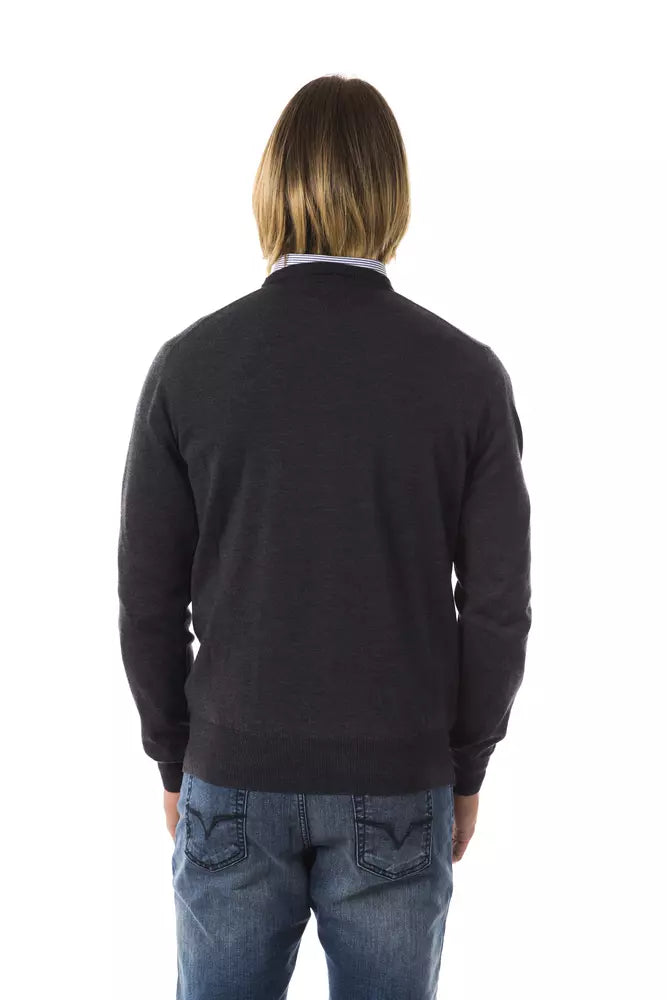 Uominitaliani Pull homme en laine mérinos gris