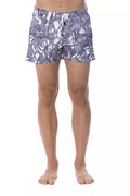 Maillot de bain homme Roberto Cavalli Sport en polyester bleu clair