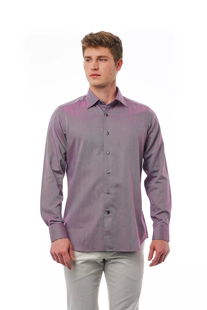 Chemise homme en coton bordeaux Bagutta