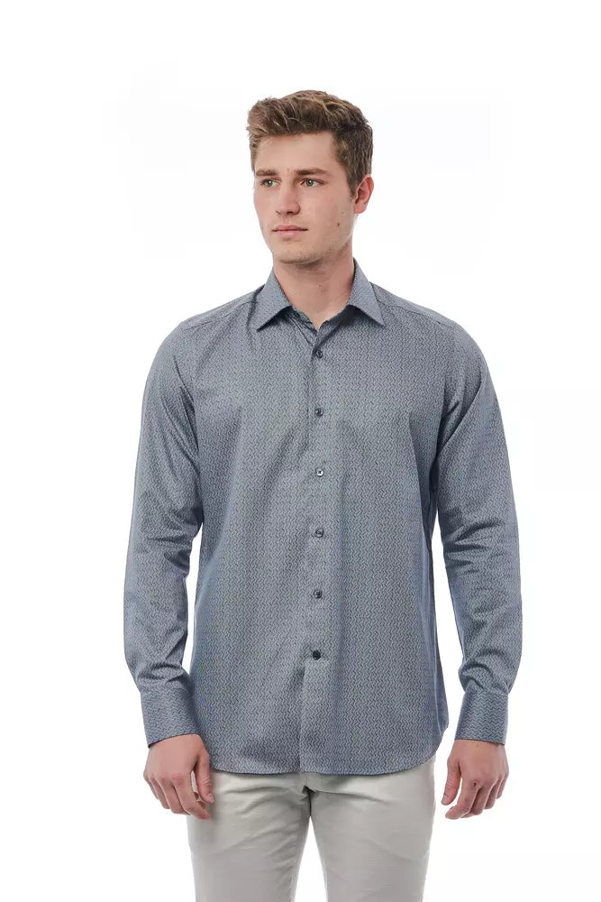 Chemise homme en coton noir Bagutta