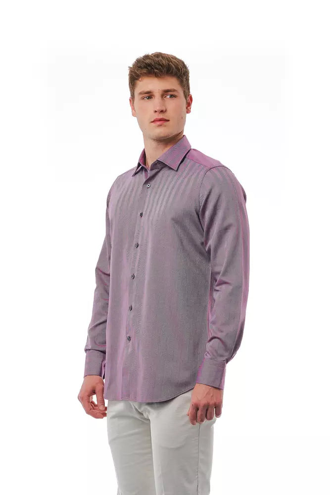 Chemise homme en coton bordeaux Bagutta