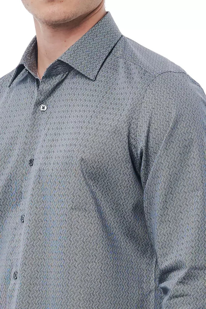 Chemise homme en coton noir Bagutta