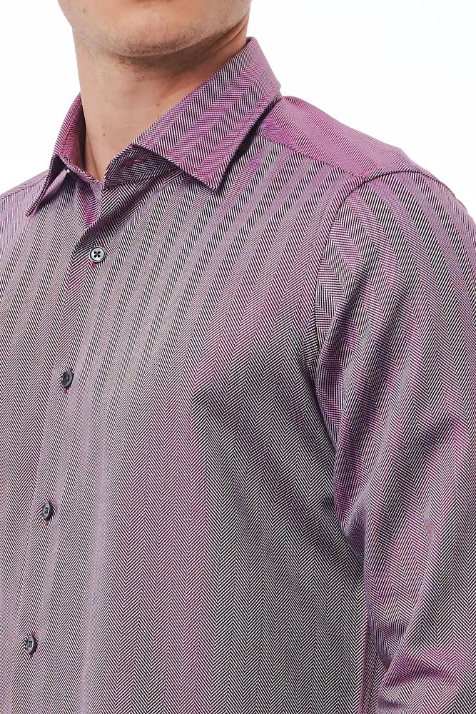 Chemise homme en coton bordeaux Bagutta
