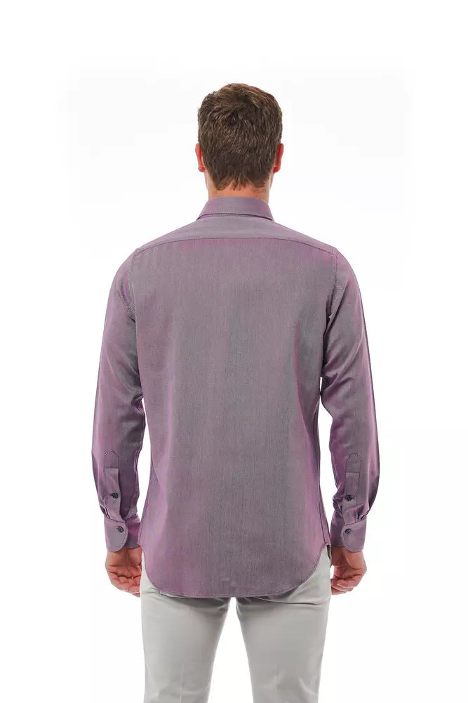 Chemise homme en coton bordeaux Bagutta