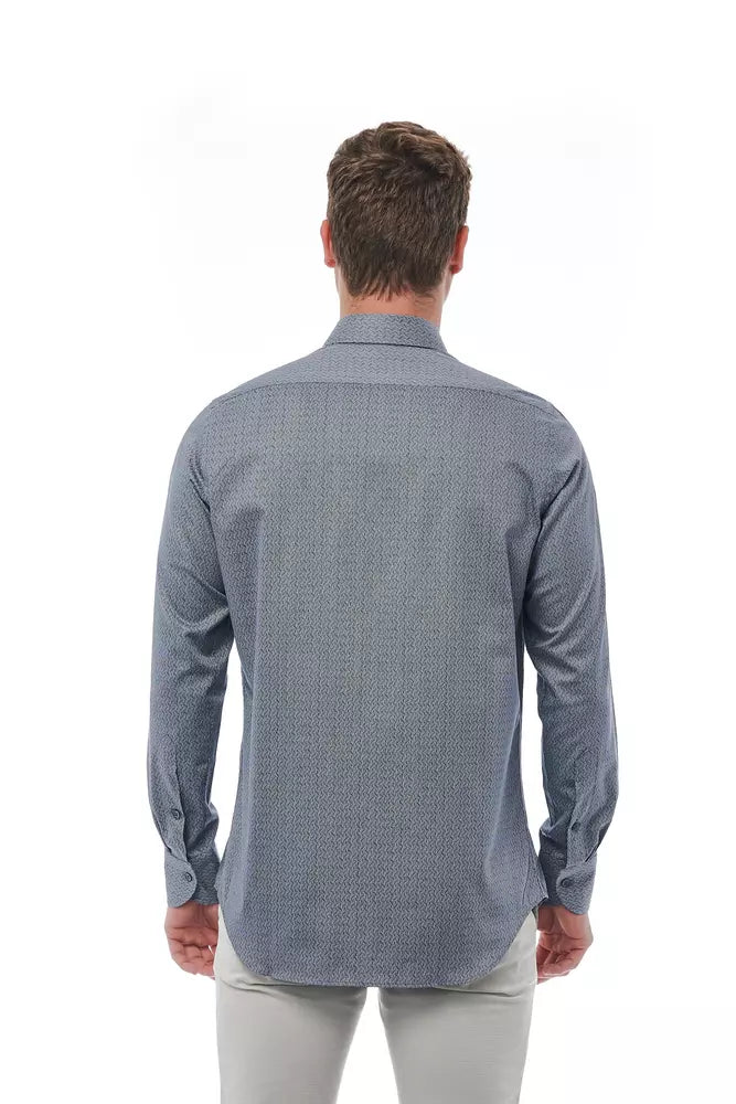 Chemise homme en coton noir Bagutta