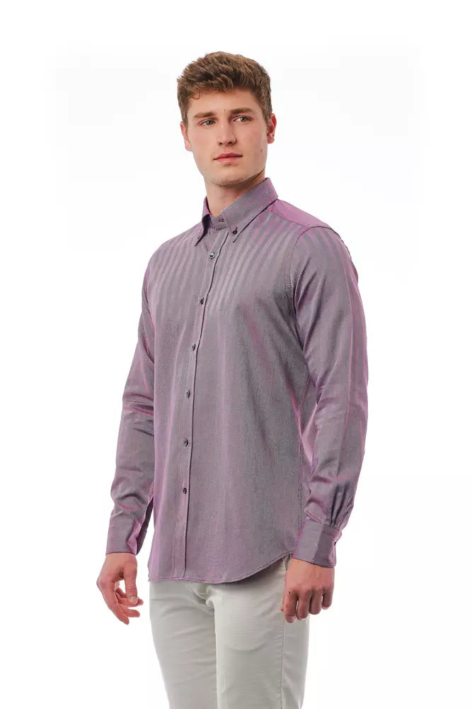 Chemise homme en coton bordeaux Bagutta