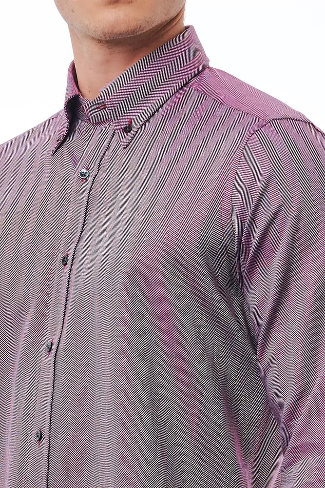 Chemise homme en coton bordeaux Bagutta