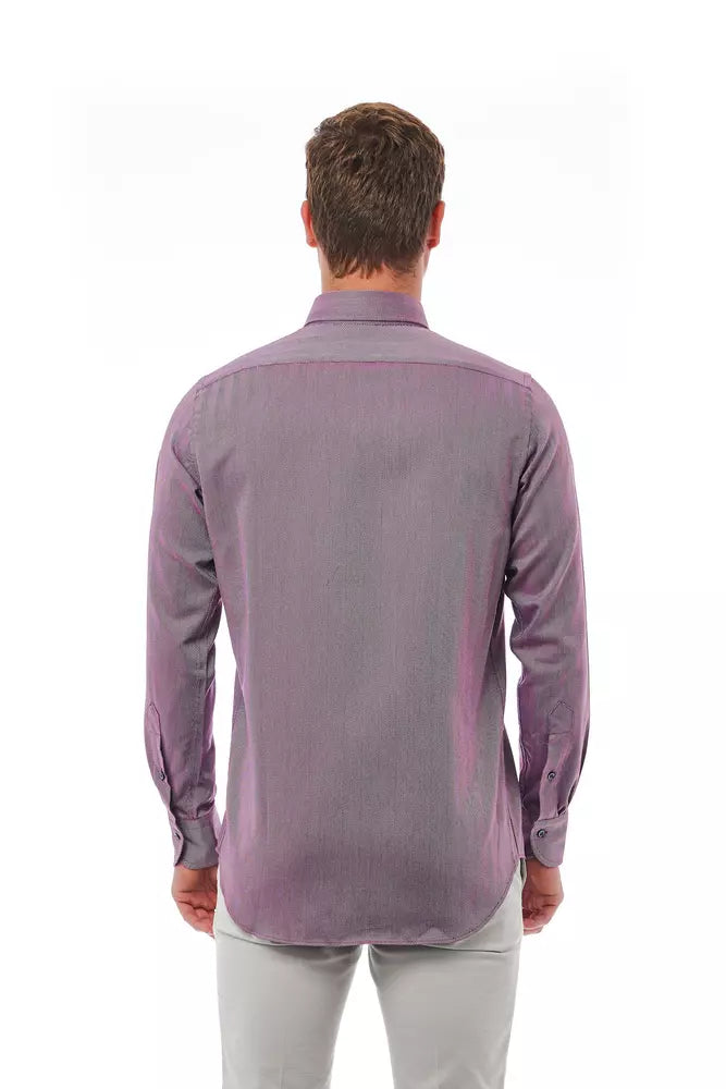 Chemise homme en coton bordeaux Bagutta