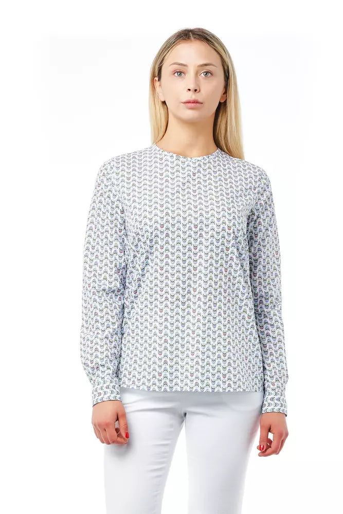 Chemisier Bagutta en coton blanc pour femme avec imprimé tête de mort