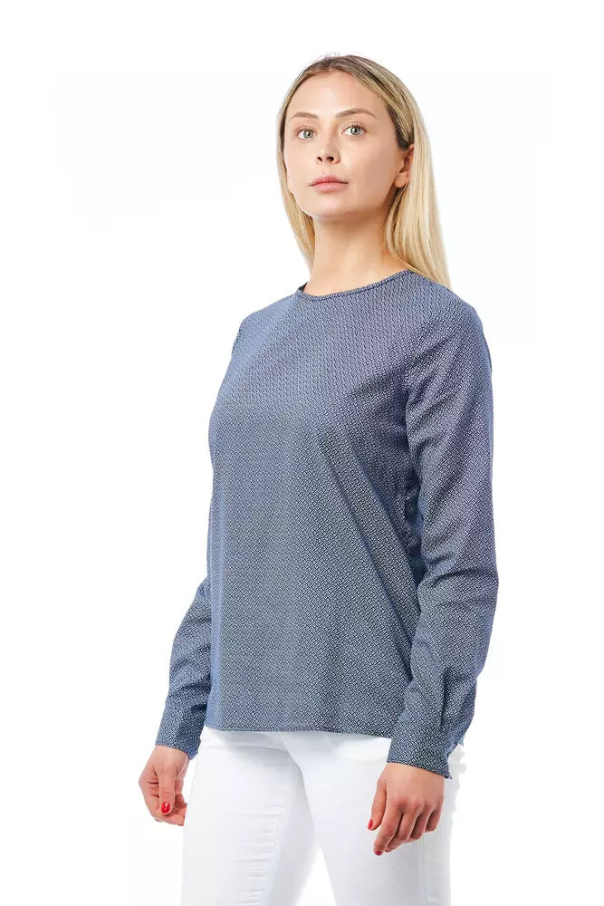 Chemisier femme en coton bleu Bagutta