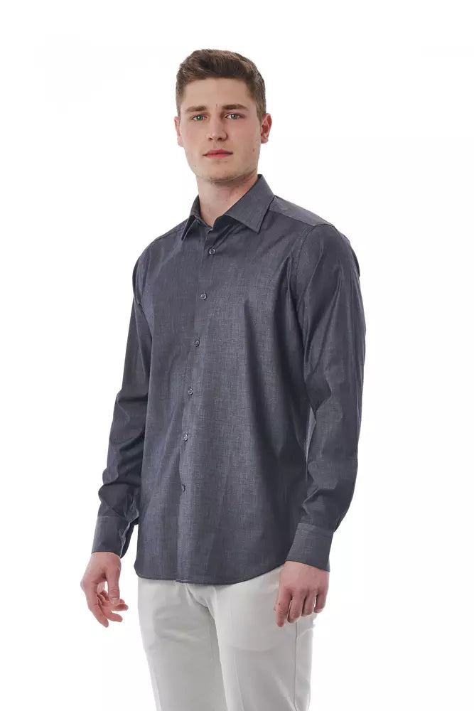 Chemise homme en coton gris Bagutta