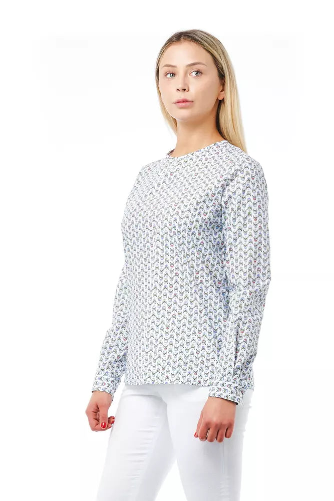 Chemisier Bagutta en coton blanc pour femme avec imprimé tête de mort