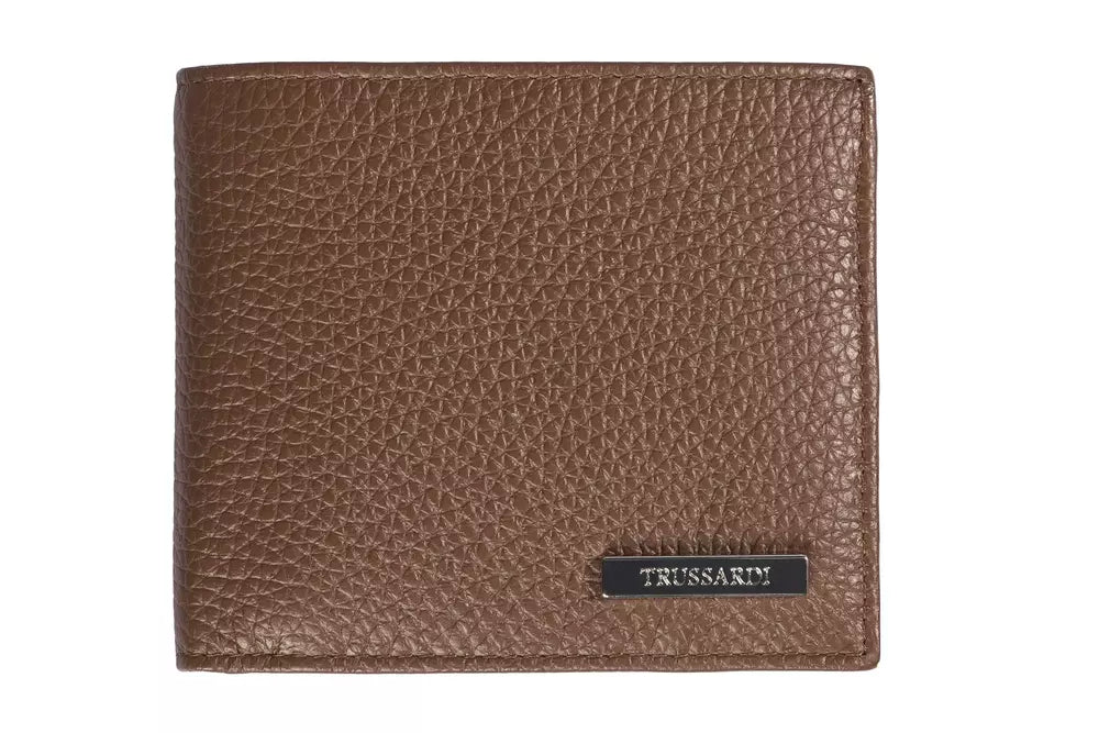 Portefeuille homme en cuir marron Trussardi