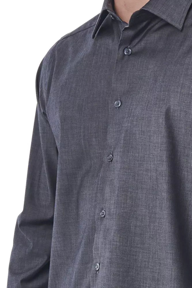 Chemise homme en coton gris Bagutta