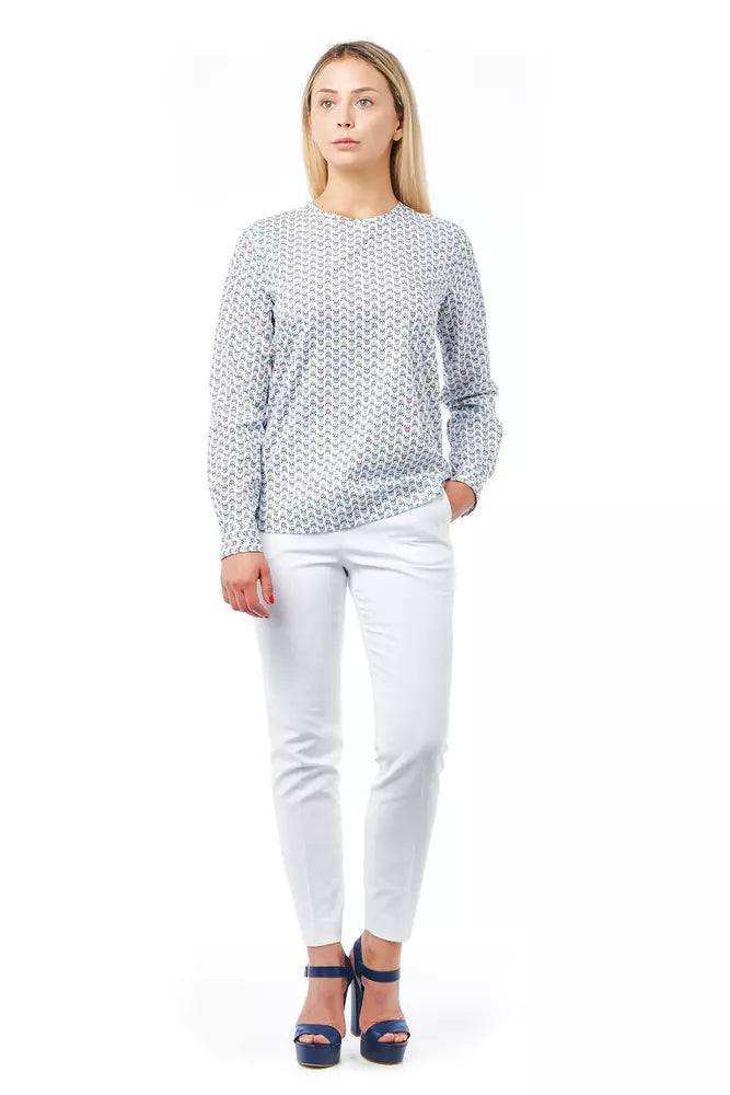 Chemisier Bagutta en coton blanc pour femme avec imprimé tête de mort