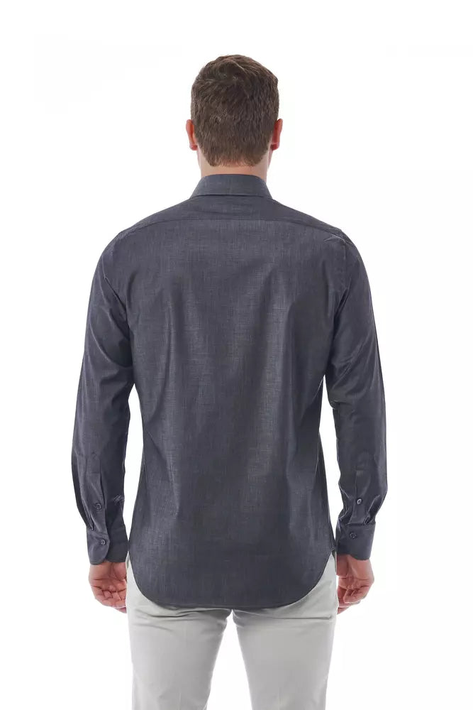 Chemise homme en coton gris Bagutta