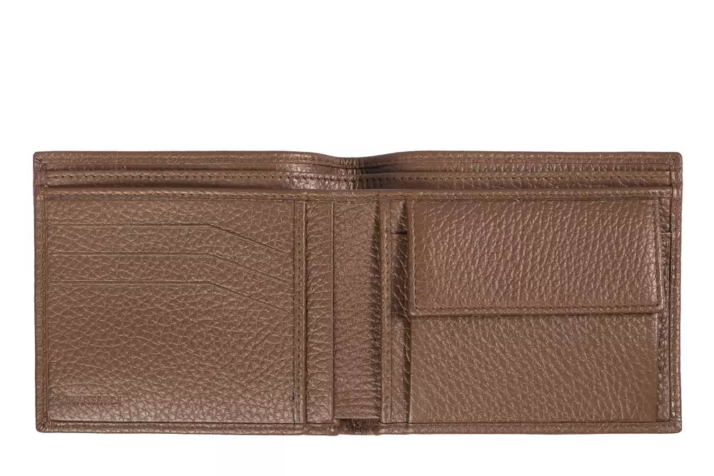 Portefeuille homme en cuir marron Trussardi