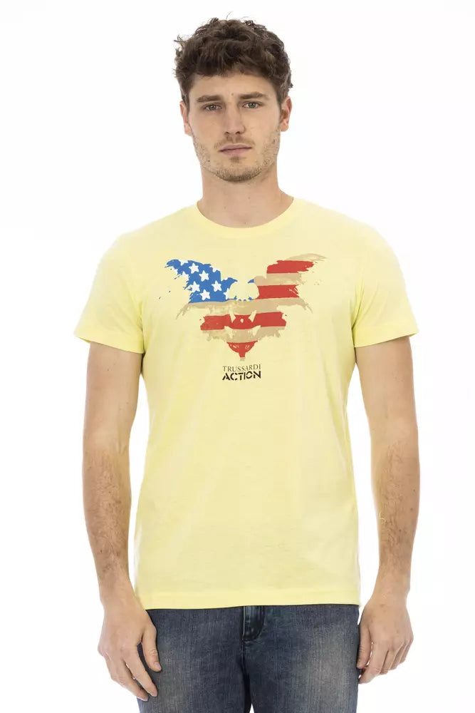 T-shirt Trussardi Action en coton jaune pour homme