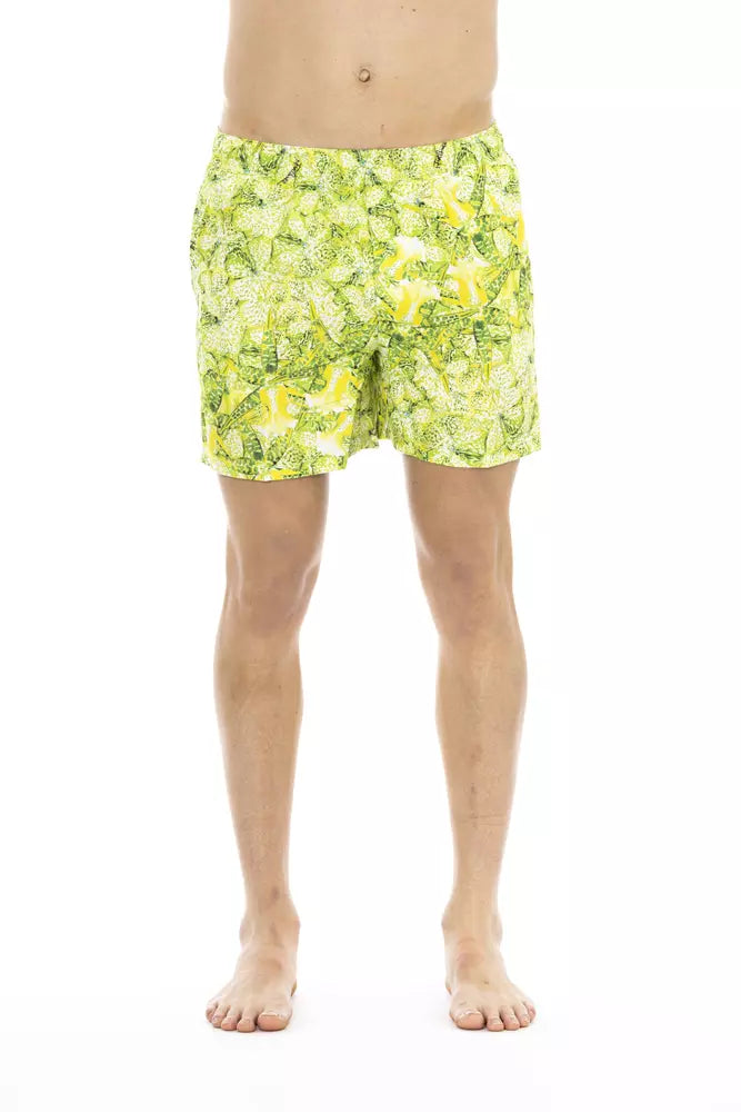 Just Cavalli Green Polyester Men Swimwear Short