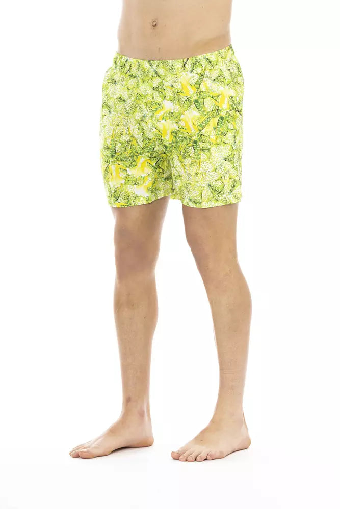 Just Cavalli Green Polyester Men Swimwear Short