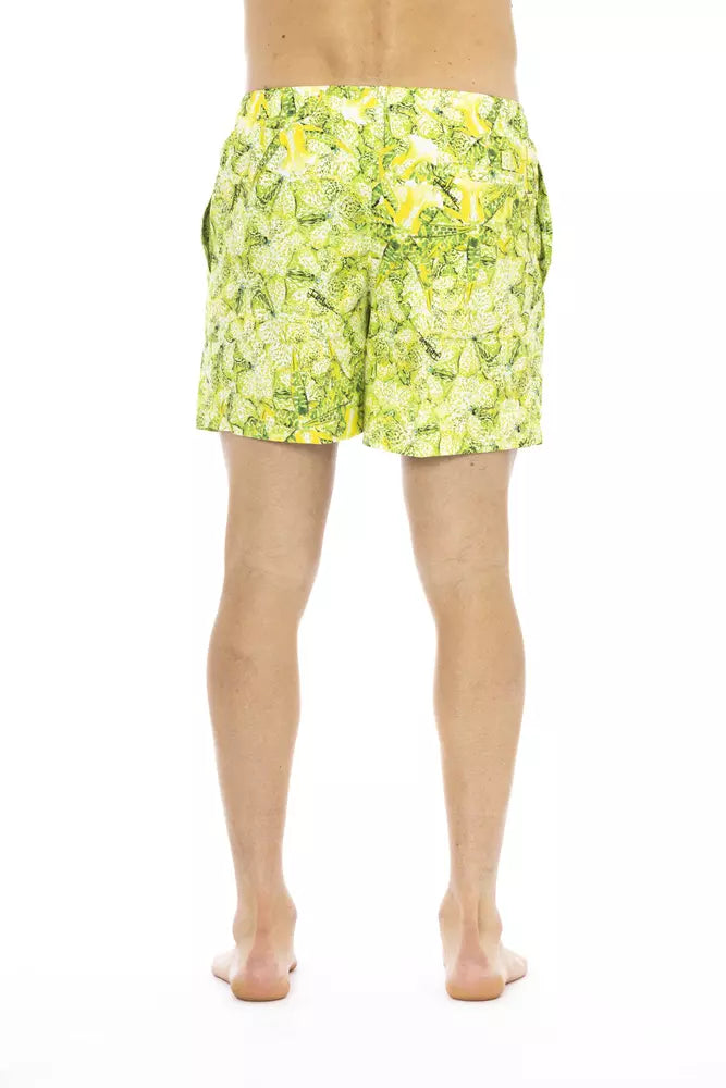 Just Cavalli Green Polyester Men Swimwear Short