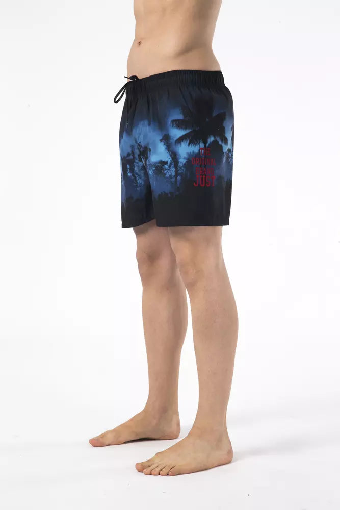 Just Cavalli Black Polyester Men Swimwear