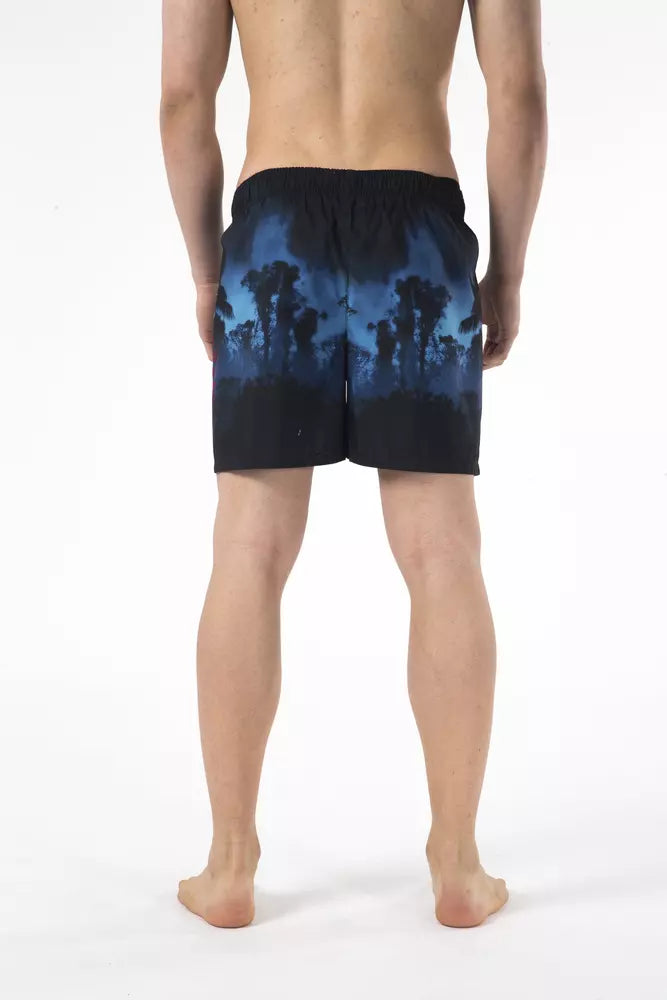 Just Cavalli Black Polyester Men Swimwear