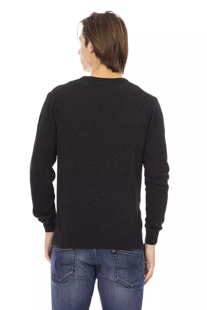 Pull homme en laine noire Baldinini Trend