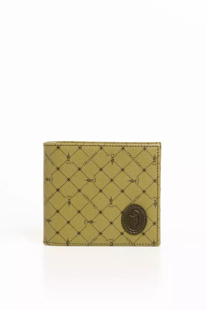 Portefeuille homme en cuir vert Trussardi