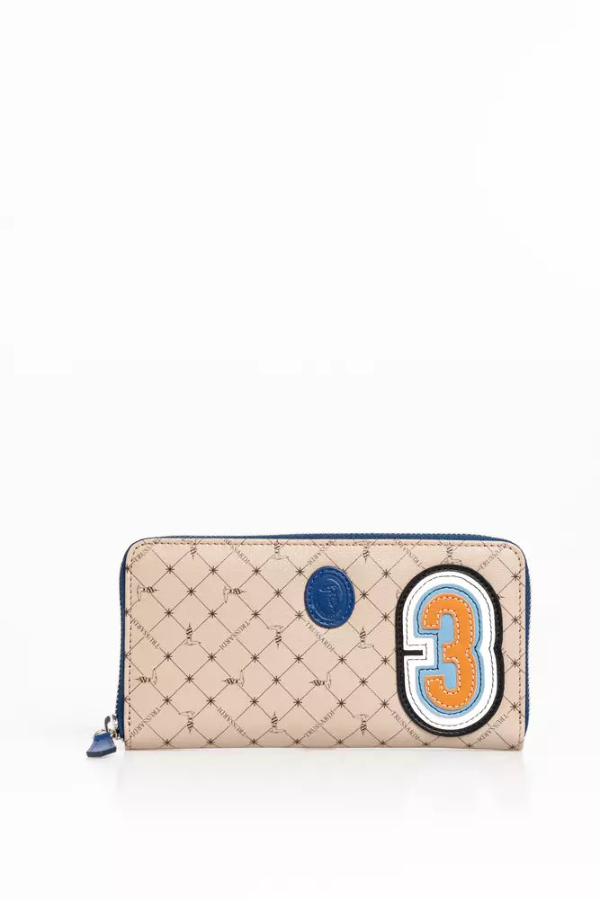 Portefeuille homme en cuir beige Trussardi