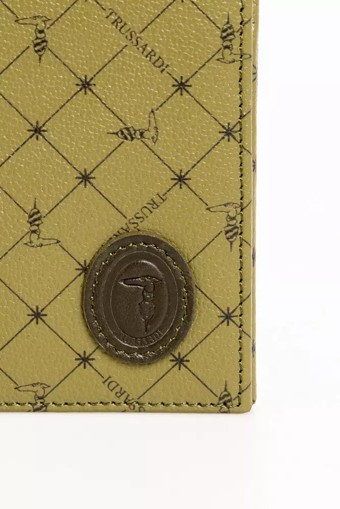 Portefeuille homme en cuir vert Trussardi