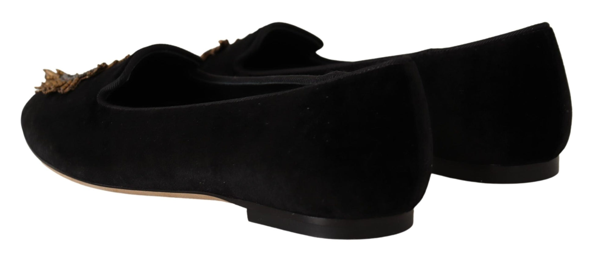 Chaussures plates à enfiler Dolce &amp; Gabbana noires avec patch DG Sacred Heart