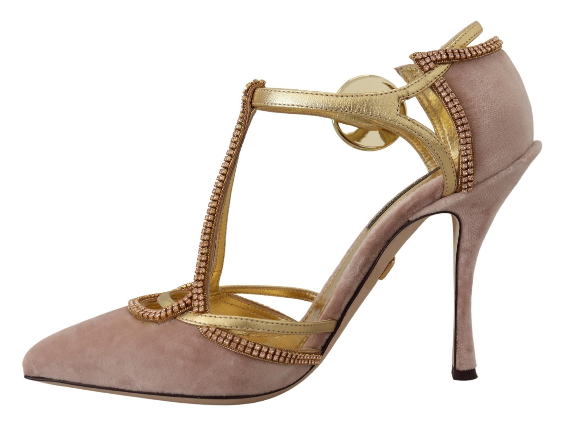 Escarpins Dolce &amp; Gabbana à talons et brides en T en cristal rose