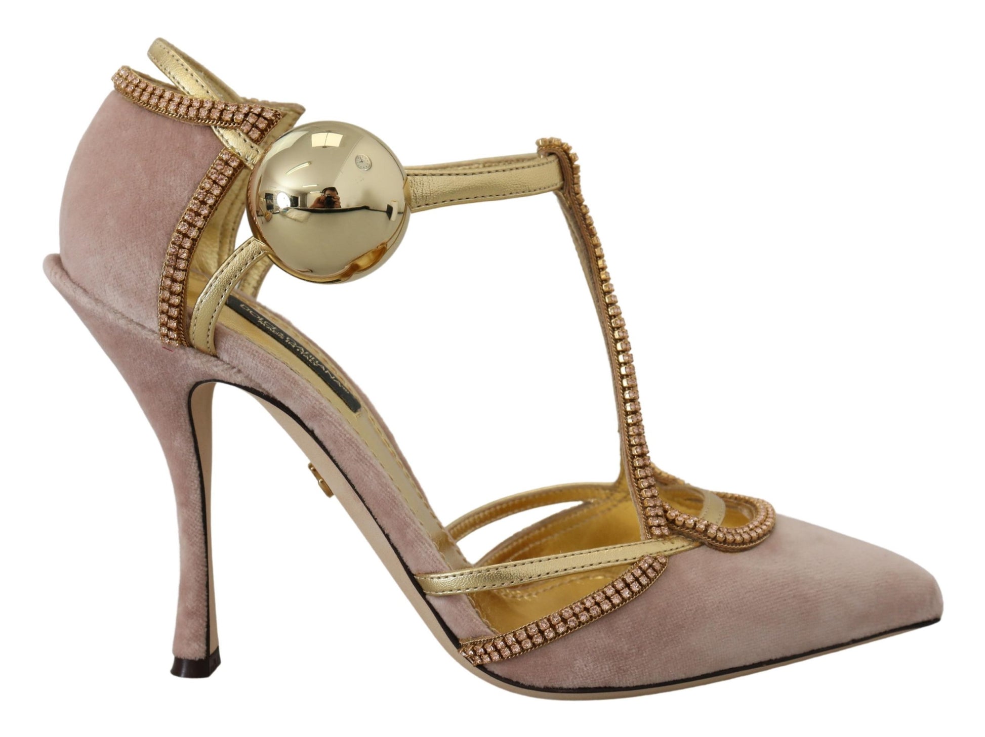 Escarpins Dolce &amp; Gabbana à talons et brides en T en cristal rose