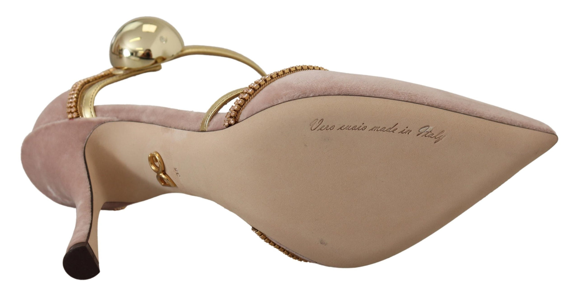Escarpins Dolce &amp; Gabbana à talons et brides en T en cristal rose