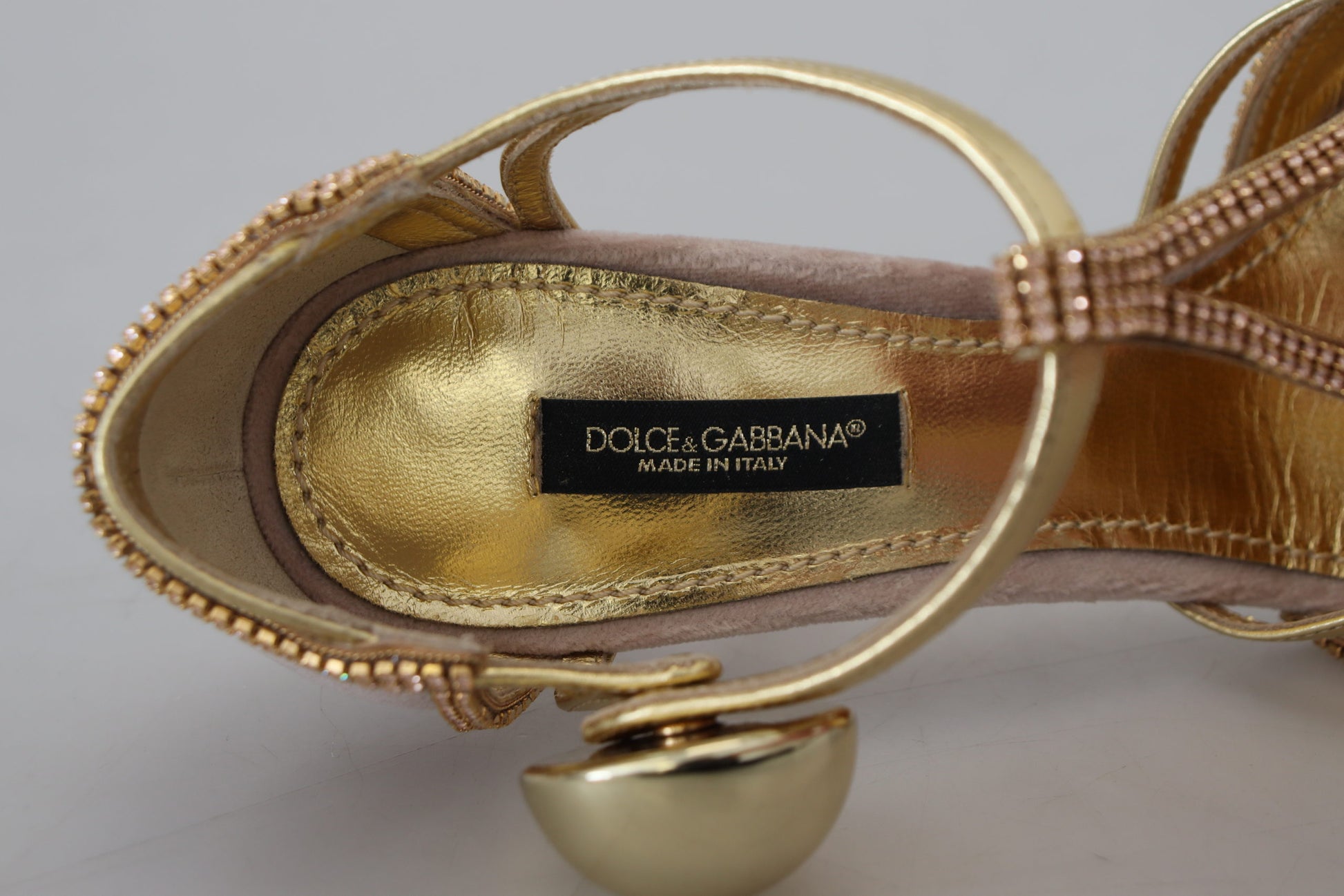 Escarpins Dolce &amp; Gabbana à talons et brides en T en cristal rose