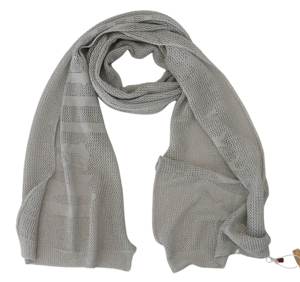 Foulard châle en tricot avec logo gris John Galliano