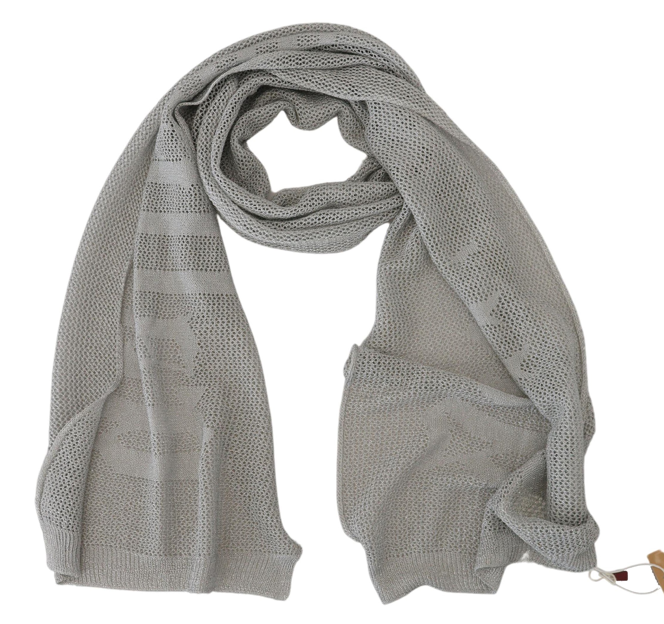 Foulard châle en tricot avec logo gris John Galliano